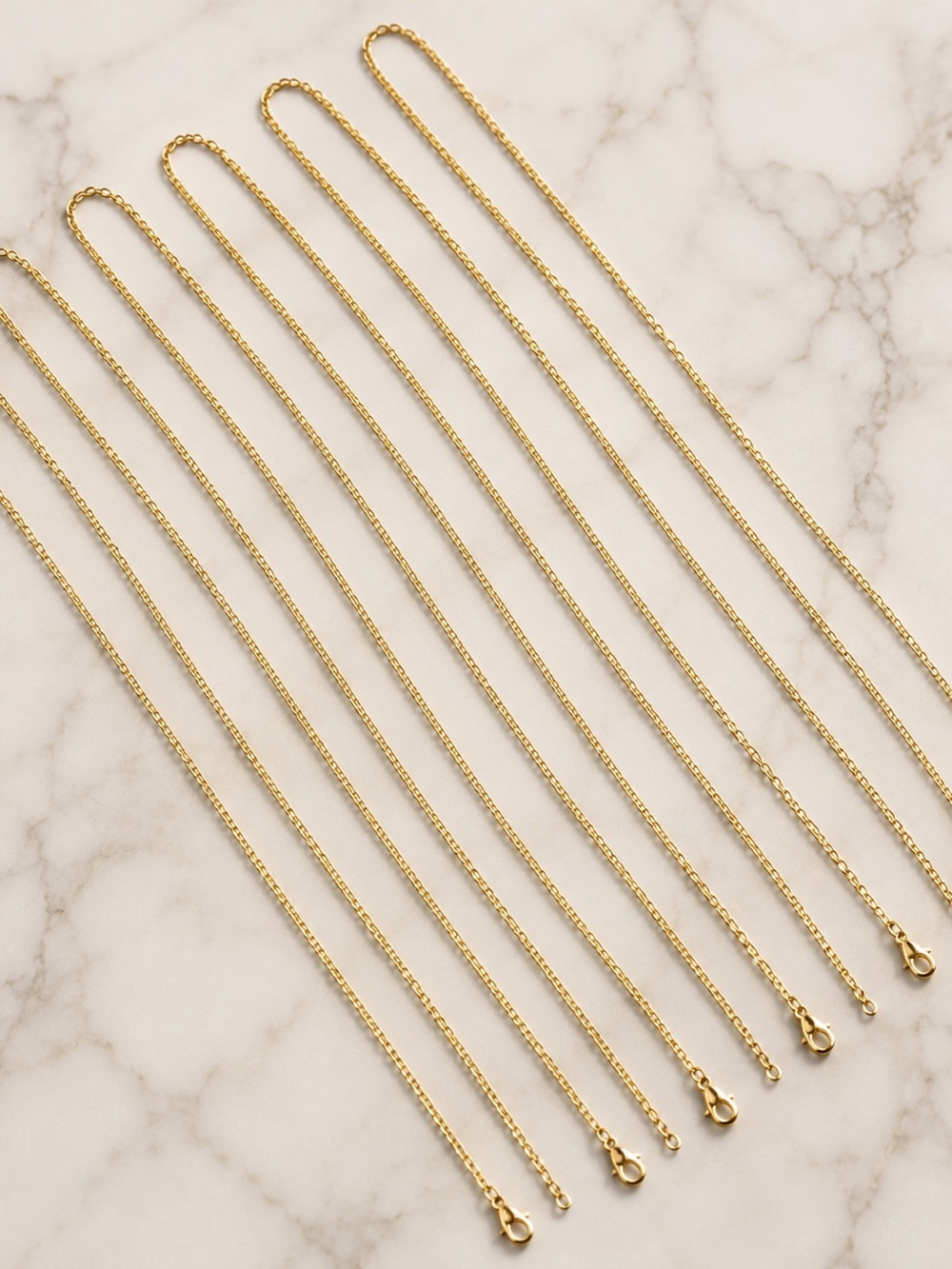 13 Gold Plated Stainless Steel Necklace Chains, 20 inches